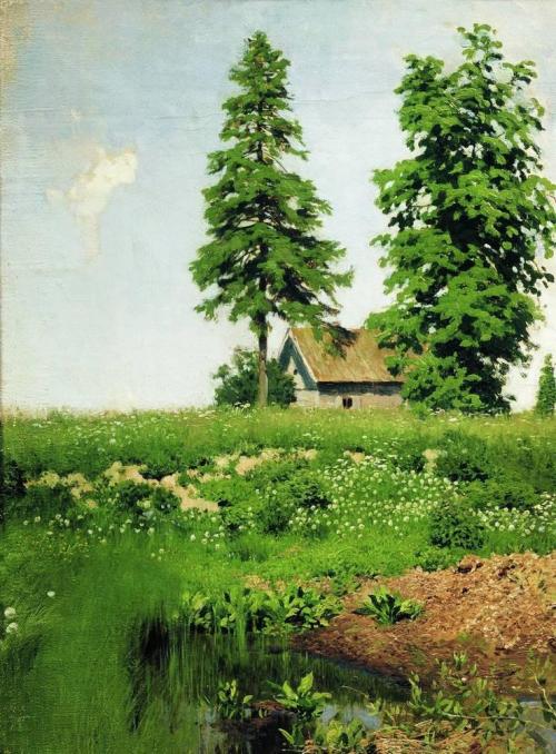 Hut on the meadow, 1885, Isaac Levitan