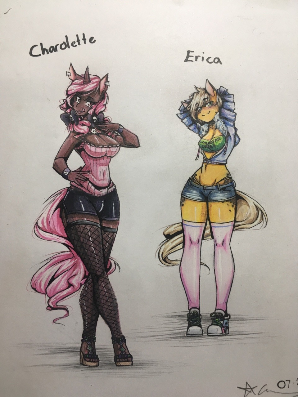 acriz-caazi: Alright, done! Papaya pone’s face is cute, but Charlotte and Erica’s