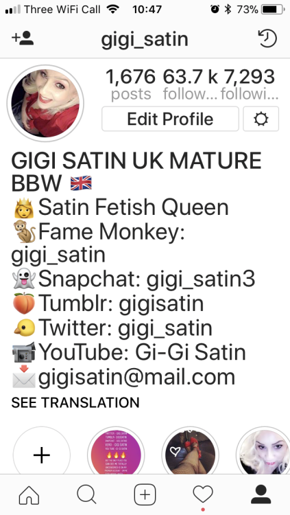 Please follow me on my Instagram page - gigi_satin for over 1600 sexy photos and videos