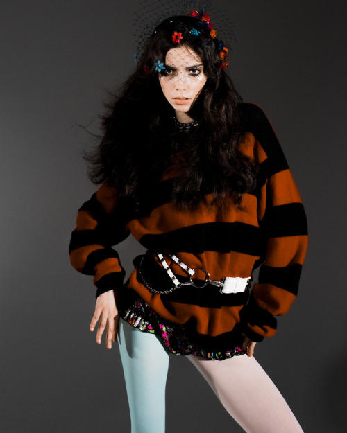 Manu Miloqui wearing THE MARC JACOBS for Dazed THE Grunge Sweater • THE Left and Right Tight • THE S