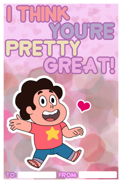 starlite-decay-art:  Steven Universe Chibi Valentines CardsFeel free to send them to someone you care about!! —On a side note, I’m very proud of myself for finishing these. I told myself I would, and I stuck to it. The last two I drew, I was crying