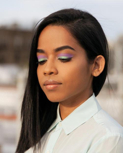meghaljanardan: Glitter Mint & Lilac | Makeup Tutorial (cc’d) YouTube | Instagram 