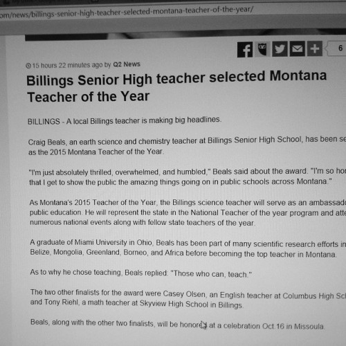 Craig Beals Day at #BroncNation #Montana Teacher of the Year 2015 #BillingsSeniorHigh