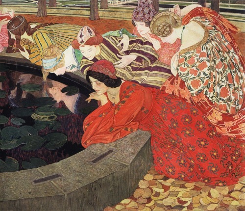little-miss-melancholy:L’Eau Mystérieuse, 1911 & detailErnest Biéler
