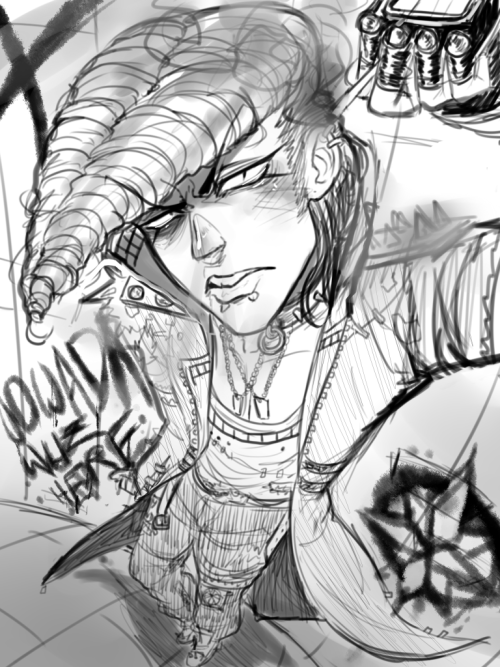 viktormaru: My part of the sketch trade w/ demonicdivagation !!!  It’s Mondo from his Punk AU which 