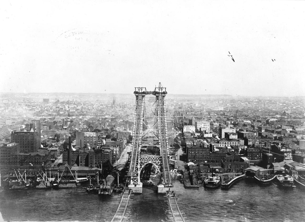 The Williamsburg Bridge under construction in 1901, New York City