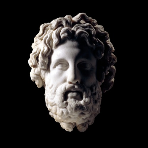 Colossal marble head of Asclepius Greek, c. 325-300 B.C.Found on Milos, Southern Aegean, GreeceThe B