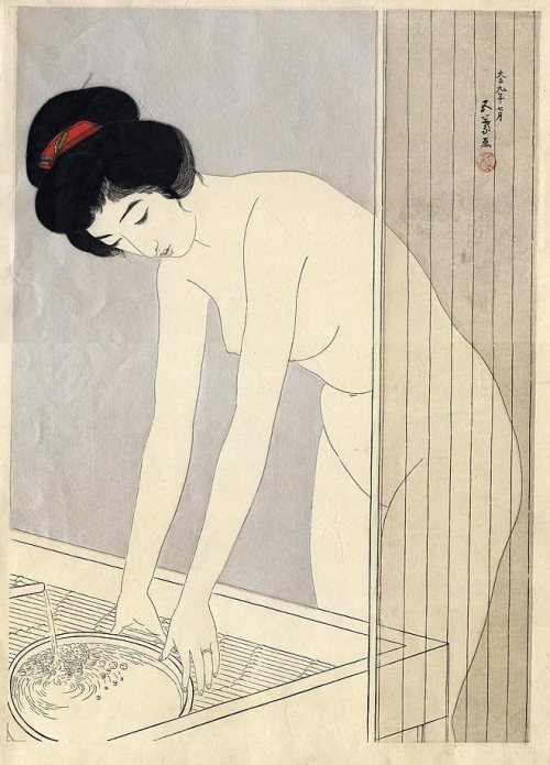 Hashiguchi Goyō, Woman Washing Her Face, 1918Walters Art MuseumHashiguchi Goyō produced only 15 wood