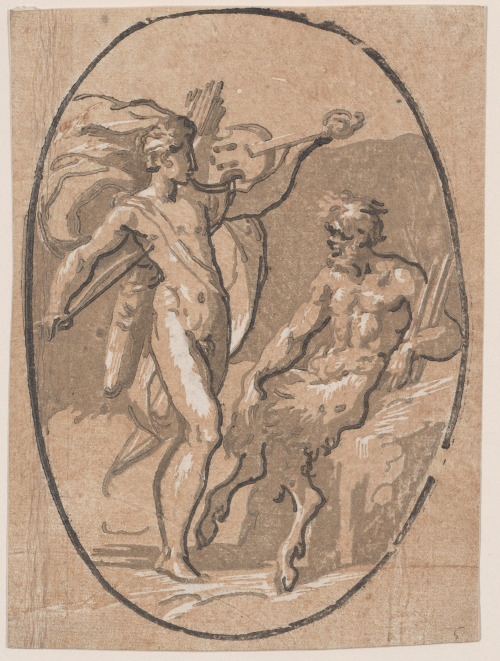 Three versions of The Contest Between Apollo and Marysas by Niccolò Vicentino after Parmigianino Ita