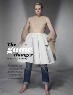 dailyactress:  Gwendoline Christie in Elle UK, March 2014 by David Bailey 