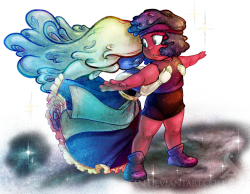 nyut:  Ruby and Sapphire by Analostan  