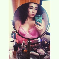Had to snap this new #bralet :3   #pink #makeup #selfie #me #messy