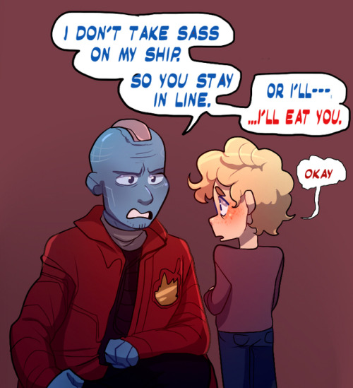 ask-thelittleheros:Quill: Take literally any sentence he’s ever said to me and add “–or I’ll eat you
