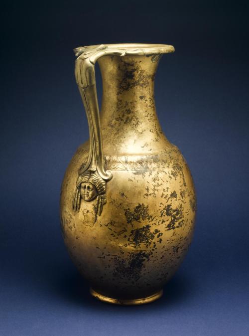 antiquitystuff:A decorated bronze wine jug from the Roman site at Newstead,Roxburghshire, Scotland.I