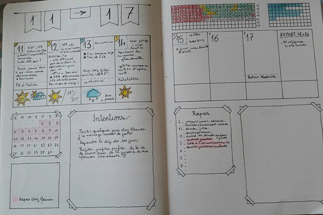 Grimoire Planning — gazouillages: Semaine du 11 au 17 #bulletjournal