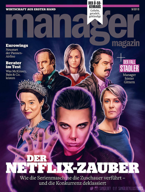 New work for the cover of Germany&rsquo;s Manager Magazine, featuring the stars of several iconi