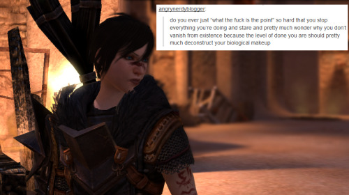 bubonickitten: Dragon Age II + text posts Sometimes I wonder what Hawke’s inner monologue must