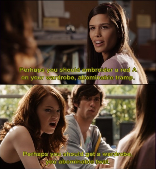 iwillhalloweenyou:   illusionsarearoundme:  adamagedgood:  Easy A is too funny to cope  This film is the best omg  Every time she says she has a complete lack of allure I laugh and then cry because Emma Stone. 