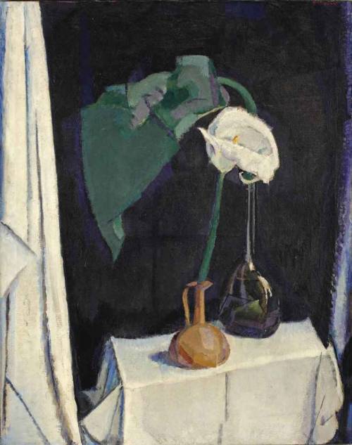 blastedheath:  Jan Sluijters (Dutch, 1881-1957), A still life with an arum lily in a vase, c.1918. Oil on canvas, 107.5 x 86 cm. 