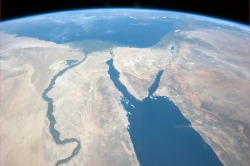 colchrishadfield:  The Nile and the Sinai, to Israel and beyond. One sweeping glance of human history.   Aaaaaa!