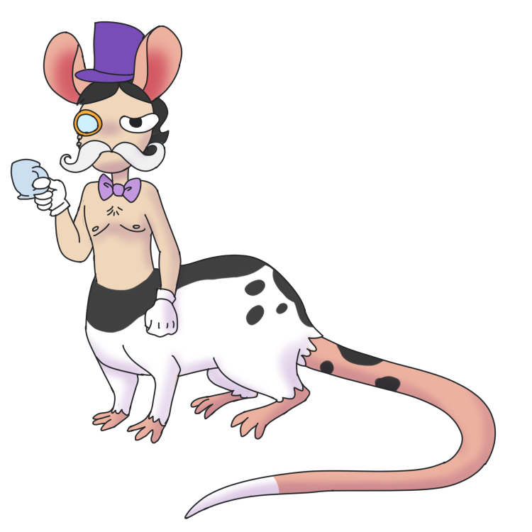 Centaurworld OC, Sir Rattington, a fancy rat-taur.   I know it sounds kinda like Derpleton but it was a name I came up with 
