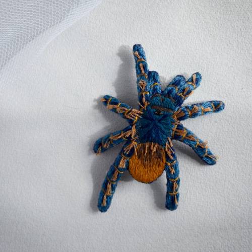 snootyfoxfashion:Tarantula Embroidery Brooches from RAROGartx / x / x