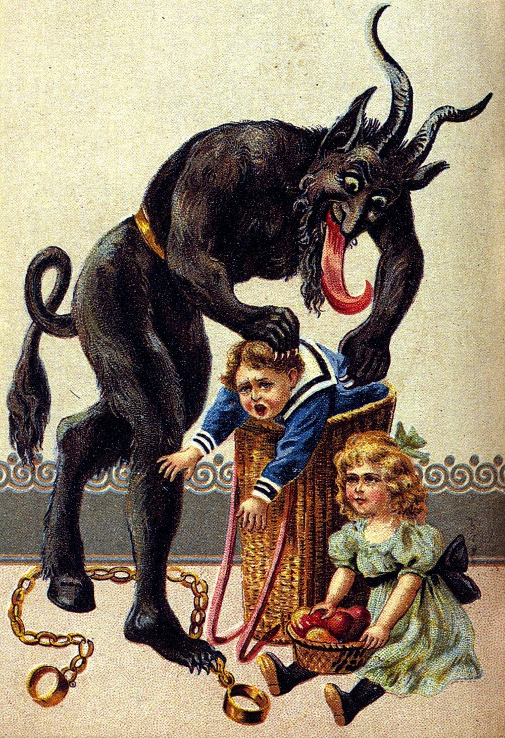 niuniente:  I love how pretty much all German & Austrian “  Gruß vom Krampus” (Greetings from Krampus) vintage Christmas cards are eitherKrampus stealing your kidsKrampus stealing your womanStealing your kidsStealing your womanKIDSWOMANCould