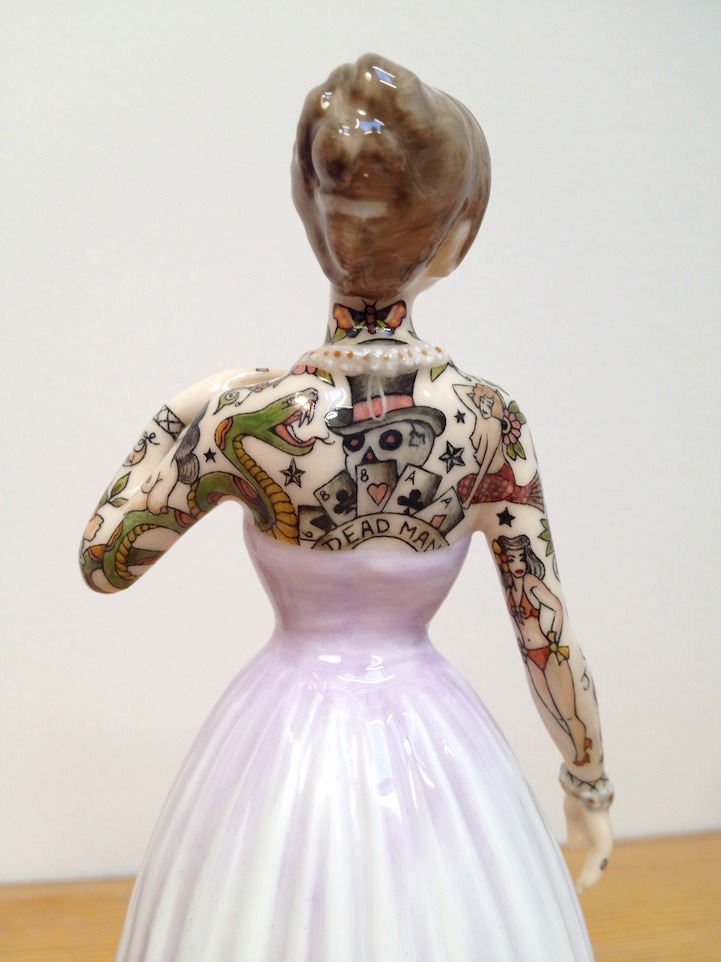 asylum-art:  Jessica Harrison, The Painted Ladies, art porcelain, sculpture, tattoos.