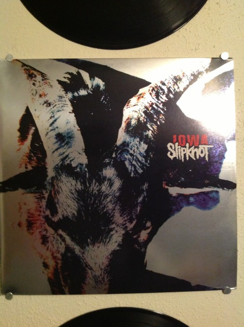 Close up shots of my Slipknot Iowa record on my wall