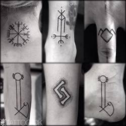 heathentattoos:  punishingflesh:  All handpoked ✌🏻️                                #tattoo #handpoked #handpokedtattoo #nordic #nordictattoo #machinefreetattoo #blackink #vegvisir #rune #patriciac   ᛟ Heathen Tattoos ᛟ