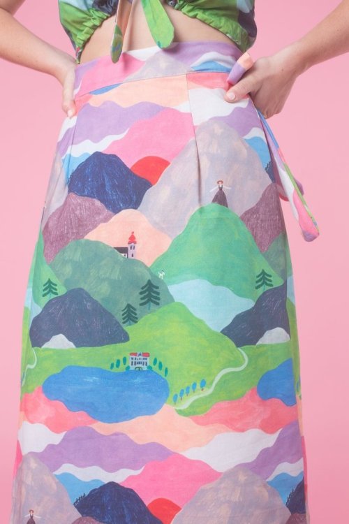 mariainesgul:Yodel wrap skirt in ‘The Hills Are Alive’ print designed for Samantha Pleet