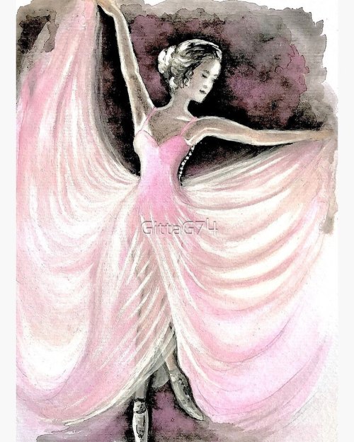 Hopefully you’ll like my watercolor painting? It’s one of 5 different ballerinas. ❤️  You can find t