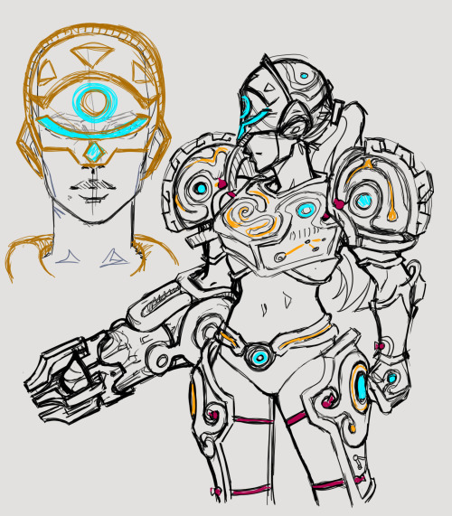 guilherme-rm: Samus Aran as a character in Breath of the Wild wearing armor made from ancient sheika