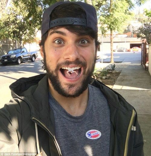 macro-collections:Actor Jack Falahee enjoying a variety of snacks…