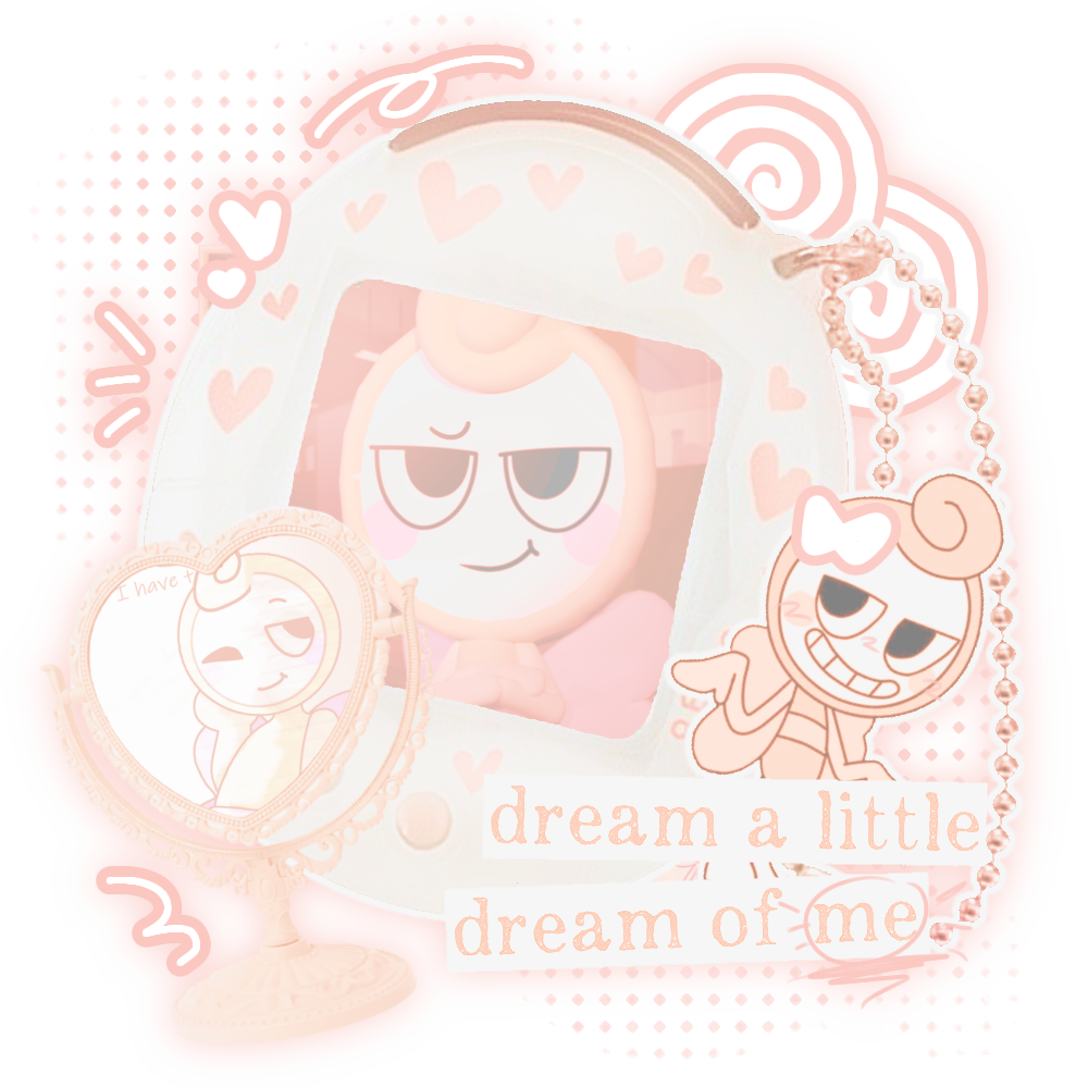 insert glisten png here lololol um the image inside the vanity mirror made by ME!! rrAOZIE!!!>_< the tamagochi one is a polaroid in the real game, the voting icon but full body from dandys world!