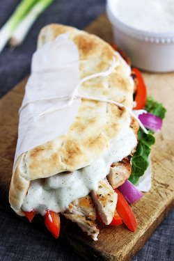 do-not-touch-my-food:  Chicken Gyros and Tzatziki Sauce 