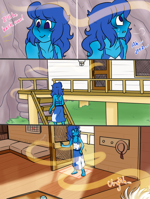 cartoonyafterdark:  First part’s done!! Every porno needs a quickie set up before we get to the dirty itty am i rite guys ((Headcanon: Each gem has a unique heat scent to them Lapis’ is the ocean and Jasper smells like fucking delicious barbecue on