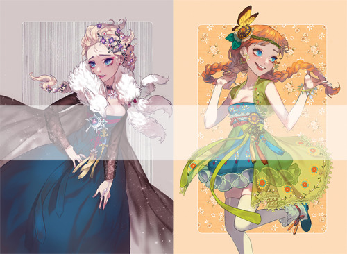 rcbboy: Frozen+BIG4 Hanbok version postcard!