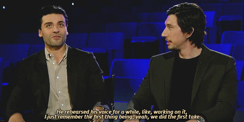 starwarsolo - Oscar Issac on his first scene with Adam Driver on...