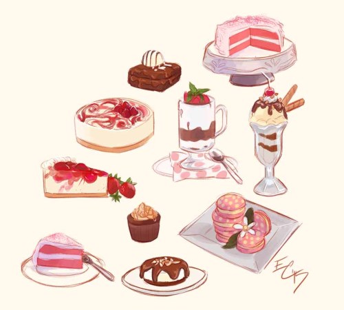 spoopyvasirasart:  some food studies i did today 