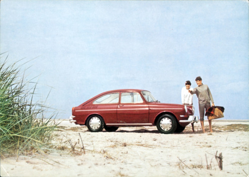 Postcards of the VW 1500/1600, Three-Box-Design, introduced 1961. Volkswagenwerk Wolfsburg.