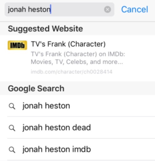 Ok but why is Jonah&rsquo;s name under TV&rsquo;s Frank on IMDb?