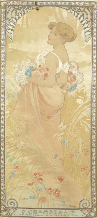 The Seasons / F. Champenois. 1900. Alphonse Mucha.Each: 12 x 27 &frac14; in./30.5 x 69.2 cmOf the th