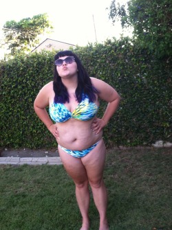 bbwbounty:  pillowgirls:  femme-mermaid27:  So I was under the impression that Tumblr needed pictures of me being the King of all babes, rocking my first ever two piece/fatkini. Enjoy my fat mermaid legs, cute sunglasses and endless bitchface.   Fucking