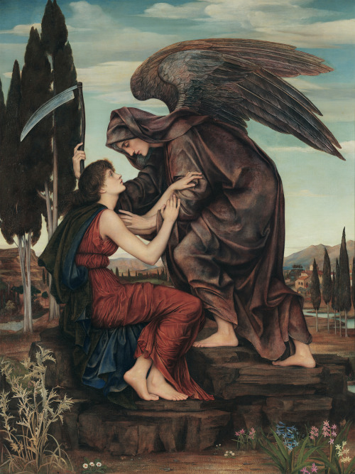 mysteriousartcentury:Evelyn De Morgan (1855-1919), The Angel of Death, 1880, oil on canvas, 93 x 112