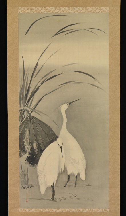 Title: Two Egrets and Lotus Artist: Sakai Hōitsu (Japanese, 1761–1828)Period: Edo period (1615–1868)