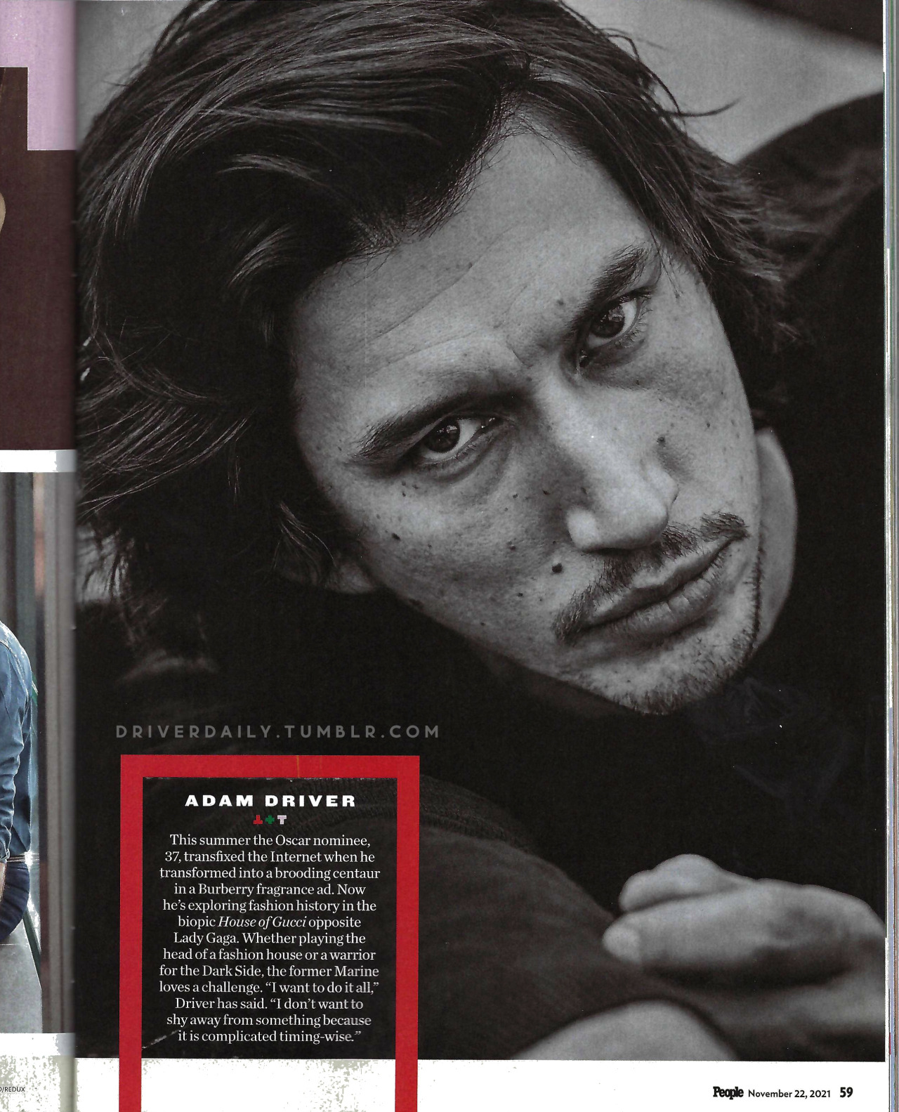 Adam Driver Daily — Adam Driver's full page feature in People...