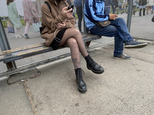 Lady on a bus stop 