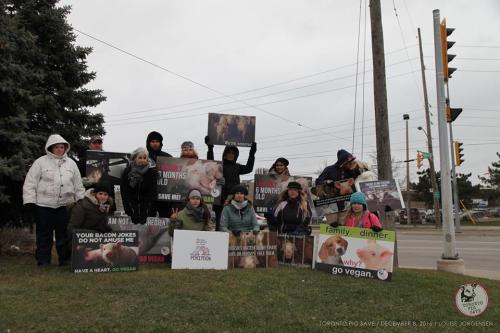 TPS Vigil December 2016Vegan because they died screaming and fighting for their lives. Vegan because