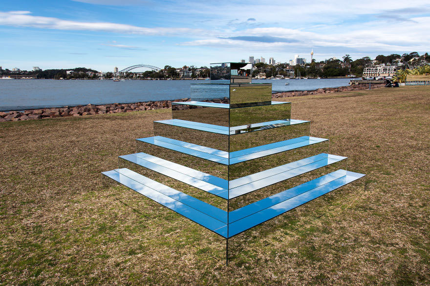 awesome-picz:  Artist Creates A Mirrored Ziggurat To Connect The Earth And Sky In